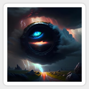 Chaotic Eye of the Storm Sticker